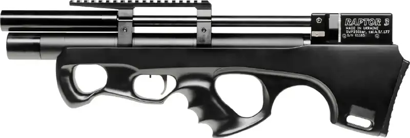 Гвинтівка пневматична Raptor 3 Compact PCP кал. 4,5 мм. Колір - чорний (чохол в комплекті)