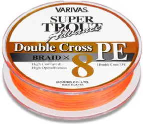 Шнур Varivas Super Trout Advance Double Cross PE 100m (оранжевый) #1.0/ 0.165mm 10lb