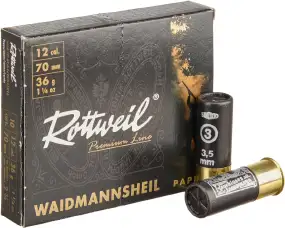 Патрон Rottweil Waidmannsheil Pappe кал. 12/70 дробь № 3 (3,5 мм) навеска 36 г