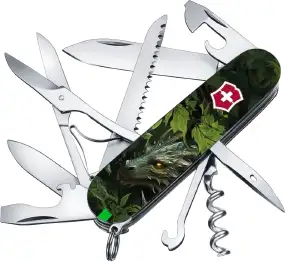 Нож VICTORINOX 1.3713.3_Z3240p Swiss Army Huntsman Zodiac Зеленый деревяный дракон