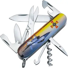 Ніж Victorinox Climber Army Літак + Емблема ПС ЗСУ 1.3703.3_W3040p