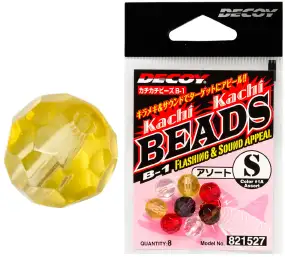 Намистина Decoy B-1 Kachi-Kachi Beads S (9 шт/уп) к:жовтий