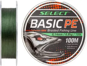 Шнур Select Basic PE Green 100m 0.26mm 45lb/20.8kg