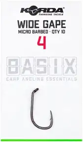 Крючок карповый Korda Basix Wide Gape Micro Barbed (10 шт/уп)