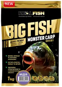 Прикормка Real Fish Big Fish Monster Carp Мидия 1kg