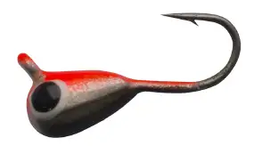 Мормишка вольфрамова Shark Крапля з вушком 0,42г діам. 3,0 мм гачок D16 к: червоно-чорний з г