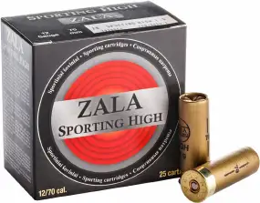 Патрон Zala Arms Sporting High кал. 12/70 дробь № 7,5 (2,4 мм) навеска 28 г.  Начальная скорость 405 м/с. 25 шт/уп.