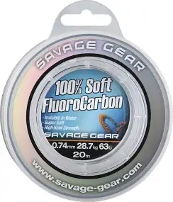 Флюорокарбон Savage Gear Soft Fluorocarbon 20m 0.74mm 28.7kg Clear