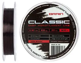 Леска Brain Classic Carp Line (dark brown) 300m 0.30mm 20lb 8.8kg