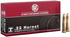 Патрон RWS кал .22 Hornet куля TMS маса 46 гр (3 г)