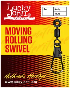 Вертлюжок с застежкой Lucky John Moving Roling Swivel (LH) 00S 10кг (10шт/уп)