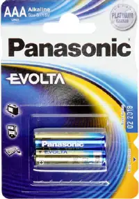 Батарея Panasonic EVOLTA ААА BLI 2 ALKALINE