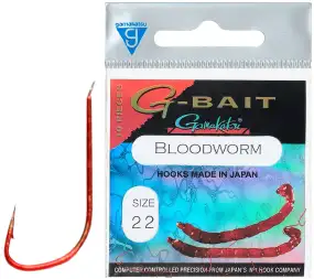 Крючок Gamakatsu G-Bait Bloodworm №24 (10шт/уп) ц:red
