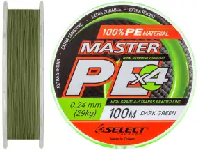 Шнур Select Master PE 100m 0.24 мм 29кг темн.-зел.