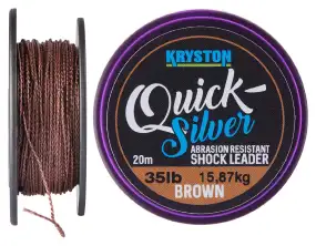 Шоклидер Kryston Quicksilver Shock Leader 20m 25lb ц:gravel brown