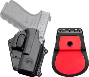 Кобура Fobus для Glock 17/19 с поясным фиксатором/кнопкой фиксации скобы спускового крючка