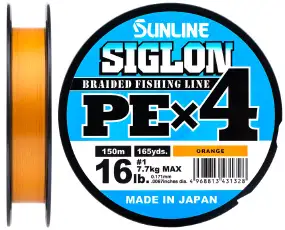 Шнур Sunline Siglon PE х4 300m (оранж.) #1.7/0.223 mm 30lb/13.0 kg