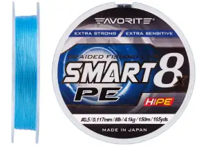 Шнур Favorite Smart PE 8x 150м (sky blue) #0.5/0.117 mm 8lb/4.1 kg