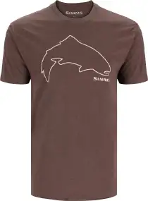 Футболка Simms Trout Outline T-Shirt Brown Heather