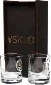 Набор Vsklo 2 стакана для виски с гербом Украины