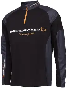 Реглан Savage Gear Tournament Gear Shirt 1/2 Zip Black Ink