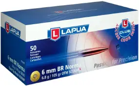 Патрон Nammo Lapua кал. 6 mm Norma BR куля Scenar-L маса 6,8 г/105 гран. Поч. швидкість - 815 м/с