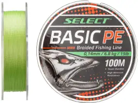 Шнур Select Basic PE Light Green 100m 0.18mm 22lb/9.9kg