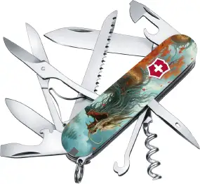Нож VICTORINOX 1.3713.7_Z3230p Swiss Army Huntsman Zodiac Боевой дракон