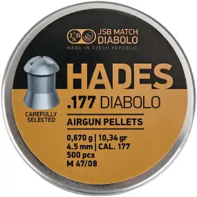Кулі пневматічсекіе JSB Diabolo Hades. Кал - 4.5 мм. Вага - 0.670 г. 500 шт/уп
