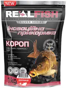Прикормка Real Fish Silver Series Короп Полуниця 1kg
