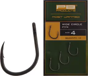 Крючок карповый PB Products Wide Circle Hook PTFE №4 (10шт/уп)