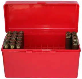 Коробка MTM RM-60 на 60 патронов кал. .22-250 Rem; .243 Win; 7,62x39 и .308 Win. Цвет – красный.