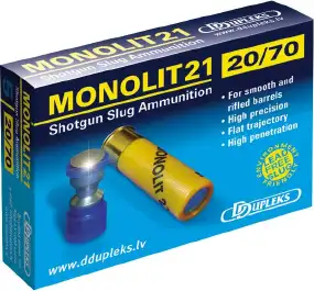 Патрон D Dupleks Monolit 21 кал. 20/70 пуля Monolit масса 19.5 г