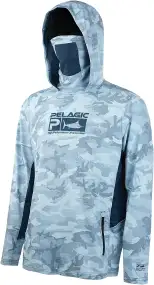 Реглан Pelagic Exo-Tech Hooded Fishing Shirt XXXL Slate Fish Camo