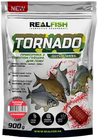 Прикормка Real Fish Прикормка Торнадо Короп (Клубника-Земляника) 0.900 kg