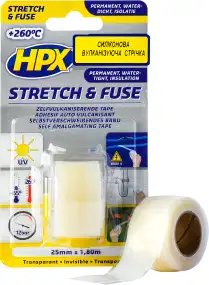 Клейкая лента HPX Stretch&Fuse 25мм 1.8м Прозрачная