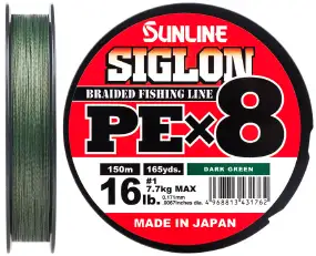 Шнур Sunline Siglon PE х8 300m (темн-зел.) #6.0/0.418 mm 90lb/40.0 kg
