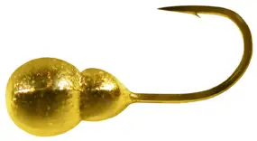 Мормышка вольфрамовая Shark Двойной шарик с отверстием 0.8g 4.0mm крючок D14 гальваника ц:золото
