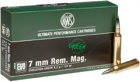Патрон RWS кал. 7 mm Rem Mag куля EVO Green маса 8,2 г/127 гран