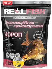 Прикормка Real Fish Silver Series Карп Горох 1kg