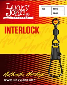 Вертлюжок із застібкою Lucky John Interlock №14 12кг (10шт/уп)