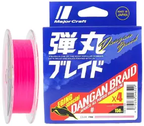 Шнур Major Craft Dangan Braid X4 150m (роз.) #0.3/0.06mm 6lb/2.4kg