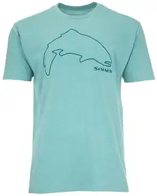 Футболка Simms Trout Outline T-Shirt Oil Blue Heather