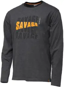 Реглан Savage Gear Simply Savage Logo Tee Long Sleeve Dark Grey Melange