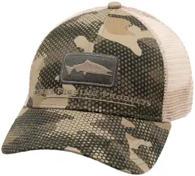 Кепка Simms Trucker Hat Icon Salmon One size Hex Flo Camo Timber