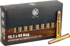 Патрон RWS кал. 10.3x68 Magnum пуля Teilmantel масса 25.9 г/400 гран