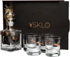 Набор Vsklo 4 стакана с пулями + графин в упаковке
