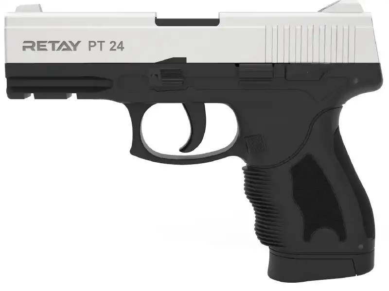 Пистолет стартовый Retay PT24 кал. 9 мм. Цвет - chrome.