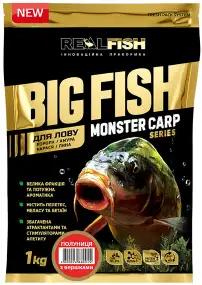 Прикормка Real Fish Big Fish Monster Carp Полуниця з вершками 1kg
