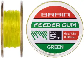 Амортизирующая резина Brain Feeder Gum 0.8mm 12lb/6kg (5m) ц:зеленый